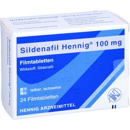 Abbildung: Sildenafil Hennig 100 mg Filmtabletten 24 St, Filmtabletten PZN 05024123