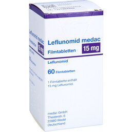 Abbildung: Leflunomid medac 15 mg Filmtabletten 60 St, Filmtabletten PZN 05025884