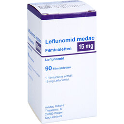 Abbildung: Leflunomid medac 15 mg Filmtabletten 90 St, Filmtabletten PZN 05025909