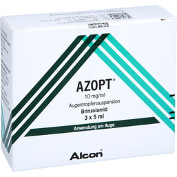 Abbildung: Azopt 10 mg / ml Augentropfensuspension 3X5 ml, Augentropfen PZN 05026990