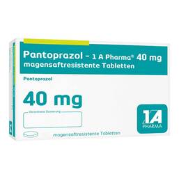 Abbildung: Pantoprazol 1A Pharma 40 mg magensaftresistent Tabletten 60 St, Tabletten magensaftresistent PZN 05046998