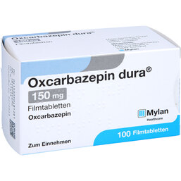 Abbildung: Oxcarbazepin dura 150 mg Filmtabletten 100 St, Filmtabletten PZN 05048129