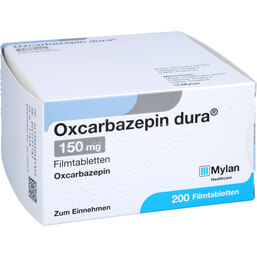 Abbildung: Oxcarbazepin dura 150 mg Filmtabletten 200 St, Filmtabletten PZN 05048135