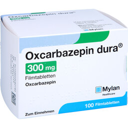 Abbildung: Oxcarbazepin dura 300 mg Filmtabletten 100 St, Filmtabletten PZN 05048218