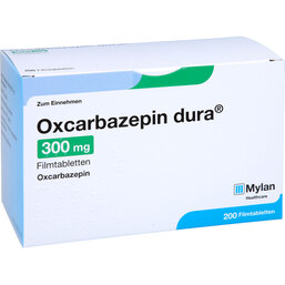 Abbildung: Oxcarbazepin dura 300 mg Filmtabletten 200 St, Filmtabletten PZN 05048224