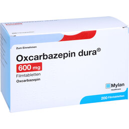 Abbildung: Oxcarbazepin dura 600 mg Filmtabletten 200 St, Filmtabletten PZN 05048359