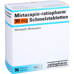 Abbildung: Mirtazapin ratiopharm 30 mg Schmelztabletten 96 St, Schmelztabletten PZN 05105241