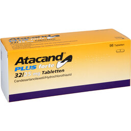 Abbildung: Atacand plus forte 32 / 25 mg Tabletten 98 St, Tabletten PZN 05108452
