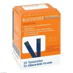 Abbildung: Gluco Test Blutzuckerteststr Teststreifen, 25 St PZN 05109546