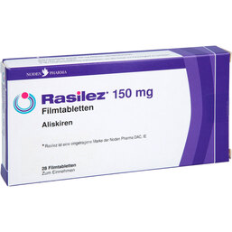 Abbildung: Rasilez 150 mg Filmtabletten 28 St, Filmtabletten PZN 05112672