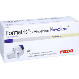 Abbildung: Formatris 12µg Novolizer 1x100 ED Inhalator + Patr. 1 St, Inhalationspulver PZN 05116049