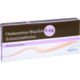 Abbildung: Ondansetron Bluefish 8 mg Schmelztabletten 10 St, Schmelztabletten PZN 05116196