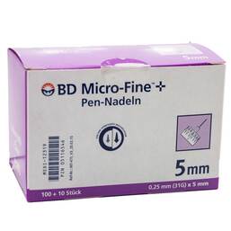 Abbildung: BD Micro-Fine + 5 mm Nadeln 0,25 x 5 mm Kanüle, 110 St PZN 05116546