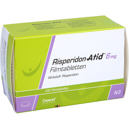 Abbildung: Risperidon Atid 6 mg Filmtabletten 100 St, Filmtabletten PZN 05117876
