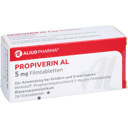 Abbildung: Propiverin AL 5 mg Filmtabletten 28 St, Filmtabletten PZN 05123440