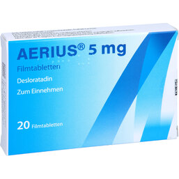 Abbildung: Aerius 5 mg Filmtabletten 20 St, Filmtabletten PZN 05124480