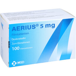Abbildung: Aerius 5 mg Filmtabletten 100 St, Filmtabletten PZN 05124534
