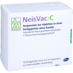 Abbildung: Neisvac-C Injektionssuspension.in einer Fertigspritze 10 St, Injektionssuspension PZN 05127975