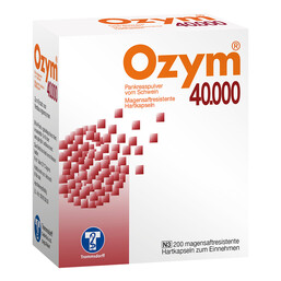 Abbildung: Ozym® 40.000 Magensaftresistente Hartkapseln 200 St, Kapseln magensaftresistent PZN 05135756