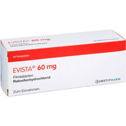 Abbildung: Evista 60 mg Filmtabletten 84 St, Filmtabletten PZN 05378499