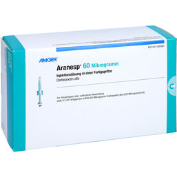 Abbildung: Aranesp 60 µg Injektionslösung in einer Fertigspritze automatisches Nadelsystem 4 St, Fertigspritzen PZN 05380065