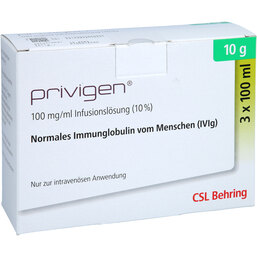 Abbildung: Privigen 10% Lösung 3x10 g Infusionslösung 3X100 ml, Infusionslösung PZN 05382696