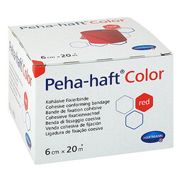 Abbildung: Peha Haft Color Fixierbinde 6cmx20m rot 1 St, Binden PZN 05383804