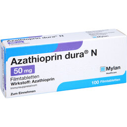 Abbildung: Azathioprin dura N 50 mg Filmtabletten 100 St, Filmtabletten PZN 05385269
