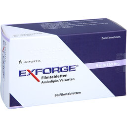 Abbildung: Exforge 5 mg / 160 mg Filmtabletten 98 St, Filmtabletten PZN 05386688