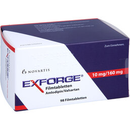 Abbildung: Exforge 10 mg / 160 mg Filmtabletten 98 St, Filmtabletten PZN 05386694