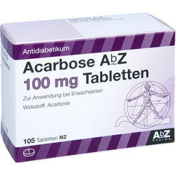 Abbildung: Acarbose AbZ 100 mg Tabletten 105 St, Tabletten PZN 05387044
