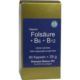 Abbildung: Folsäure + B 6 + B 12 ohne Lactose Kapseln Kapseln, 90 St PZN 05388888