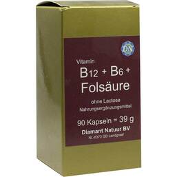 Abbildung: B12 + B6 + Folsäure ohne Lactose Kapseln Kapseln, 90 St PZN 05388902