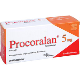 Abbildung: Procoralan 5 mg Filmtabletten 98 St, Filmtabletten PZN 05389310