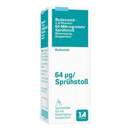 Abbildung: Budesonid 1A Pharma 64 µg / Spr.St.Nasenspray Suspension 2X10 ml, Nasenspray PZN 05391790
