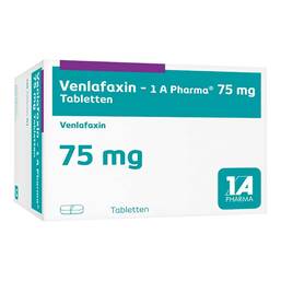 Abbildung: Venlafaxin 1A Pharma 75 mg Tabletten 100 St, Tabletten PZN 05392039