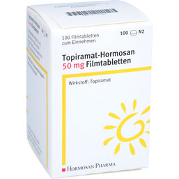 Abbildung: Topiramat Hormosan 50 mg Filmtabletten 100 St, Filmtabletten PZN 05395693