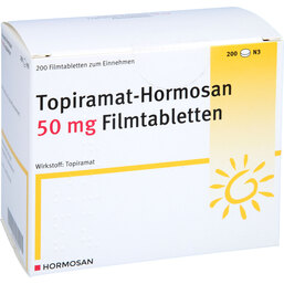 Abbildung: Topiramat Hormosan 50 mg Filmtabletten 200 St, Filmtabletten PZN 05395701