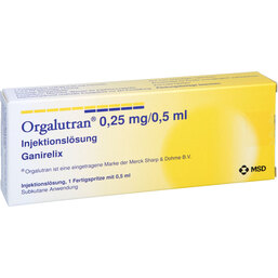 Abbildung: Orgalutran 0,25 mg / 0,5 ml Injektionslösung 1 St, Injektionslösung PZN 05453717
