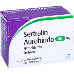 Abbildung: Sertralin Aurobindo 50 mg Filmtabletten 50 St, Filmtabletten PZN 05454036