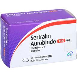 Abbildung: Sertralin Aurobindo 100 mg Filmtabletten 50 St, Filmtabletten PZN 05454071