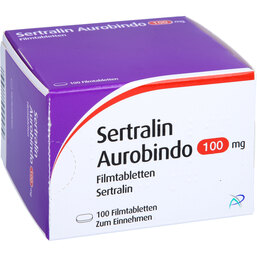 Abbildung: Sertralin Aurobindo 100 mg Filmtabletten 100 St, Filmtabletten PZN 05454088