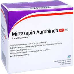 Abbildung: Mirtazapin Aurobindo 45 mg Schmelztabletten 96 St, Schmelztabletten PZN 05454214