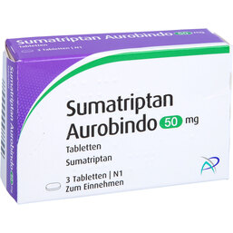 Abbildung: Sumatriptan Aurobindo 50 mg Tabletten 3 St, Tabletten PZN 05454303