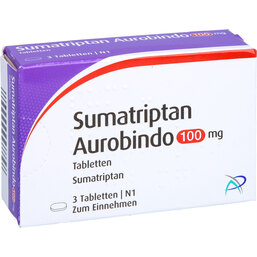 Abbildung: Sumatriptan Aurobindo 100 mg Tabletten 3 St, Tabletten PZN 05454355