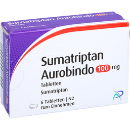 Abbildung: Sumatriptan Aurobindo 100 mg Tabletten 6 St, Tabletten PZN 05454361