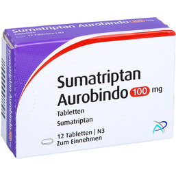 Abbildung: Sumatriptan Aurobindo 100 mg Tabletten 12 St, Tabletten PZN 05454378