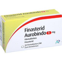 Abbildung: Finasterid Aurobindo 5 mg Filmtabletten 30 St, Filmtabletten PZN 05454384