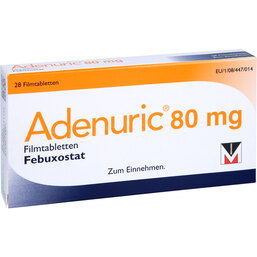Abbildung: Adenuric 80 mg Filmtabletten 28 St, Filmtabletten PZN 05455113
