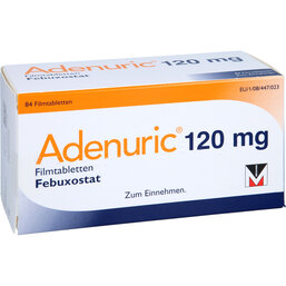 Abbildung: Adenuric 120 mg Filmtabletten 84 St, Filmtabletten PZN 05455159